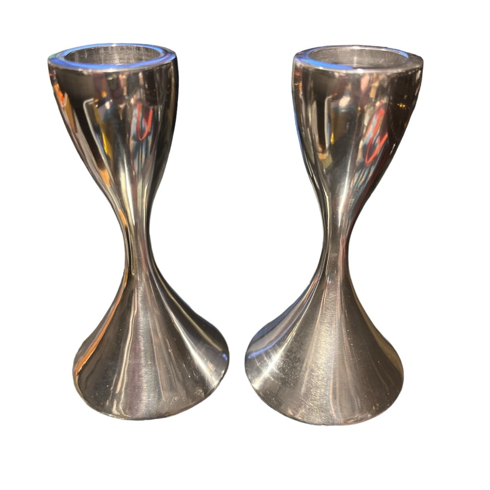 Vintage Umbra Aluminum Candlestick Holders set of 2